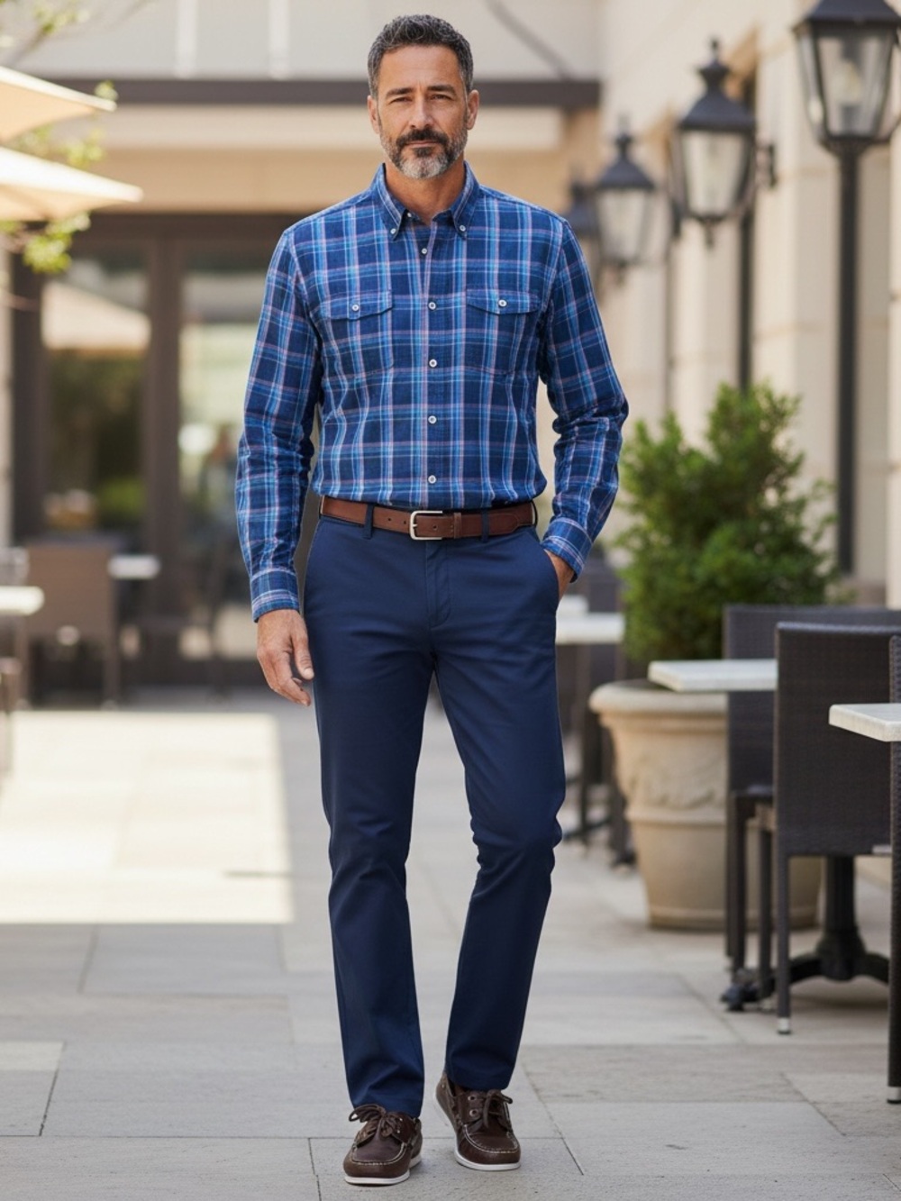 Carbon2cobalt button down plaid shirt‎ size L